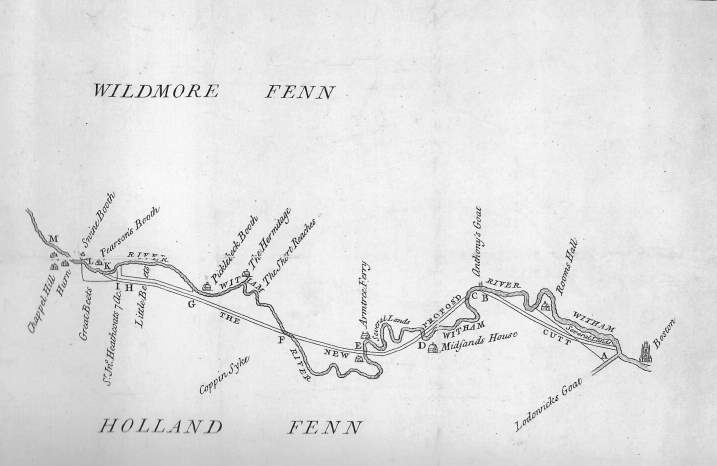 Image of Grundy’s 1753 map of the River Witham