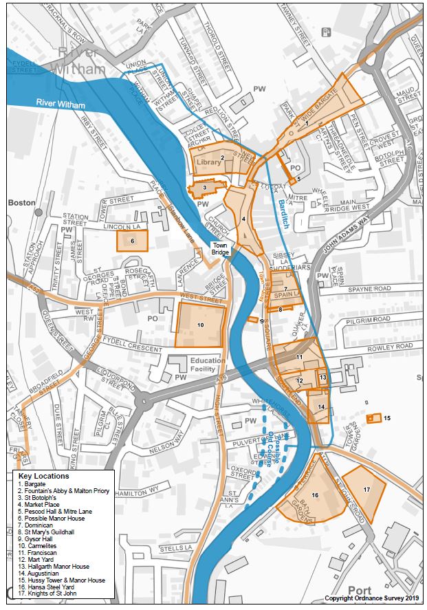 Map of medieval Boston