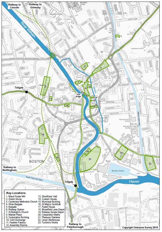 Map of Victorian and Edwardian Boston