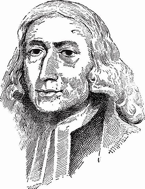 image of John Wesleys face (drawn)